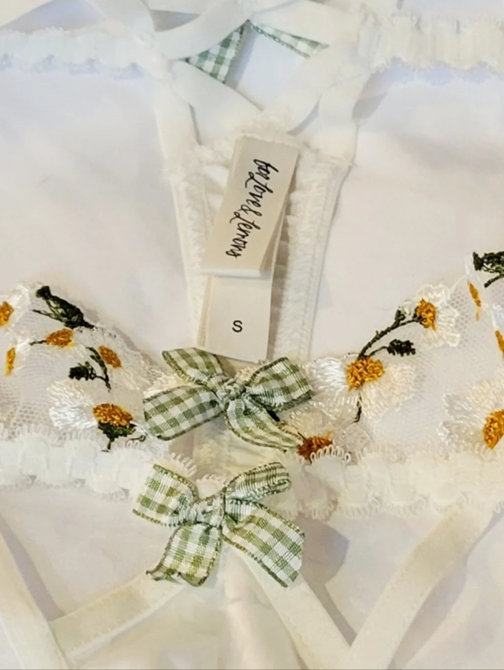 For Love & Lemons  Victoria Secret Lace Thong in White. Sz SMALL - Picture 6 of 8
